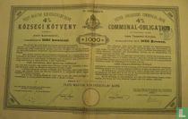Pester Ungarian Commercial-Bank 4% communal-obligation 1000 / 1050 kronen