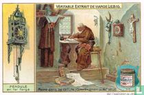 Moine dans sa cellule (Commencement du XVIe siècle) - Pendule en fer forgé