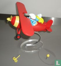 Smurf and Smurfette in airplane