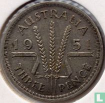 Australia 3 pence 1951 (PL)