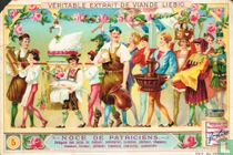 Délégués des corps de métiers: sommelier, cuisinier, pêcheur, chasseur, brasseur, fondeur, pâtissier, tisserand, charcutier, cordonnier