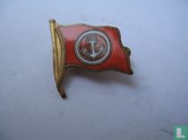 Flag with anchor in circle