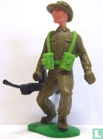 Soldier with machine gun