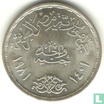 Egypte 1 pound 1981 (AH1401 - zilver) "25th anniversary Nationalization of the Suez Canal"