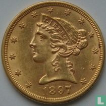 États-Unis 5 dollars 1897 (sans S)