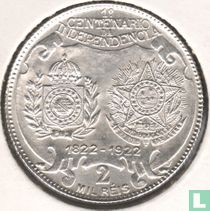 Brazilië 2000 réis 1922 (zilver 900‰) "Centenary of Independence"