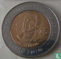 Mexique 5 pesos 2009 "Bicentenary of Independence - Nicolas Bravo"