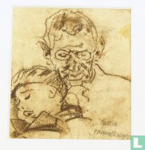 Homme avec enfant dormant