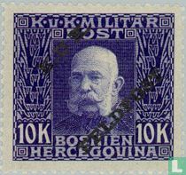 Franz Joseph I, with overprint 