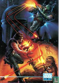 Han and Chewie fight Boba Fett