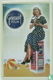 Gevaert Film - Reclamebord in blik 