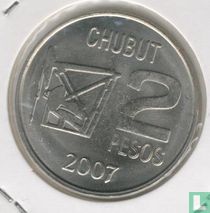 Argentina 2 pesos 2007 (reeded edge) "100th anniversary Discovery of oil in Argentina"