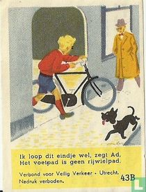 Ik loop dit eindje wel, zegt Ad, Het voetpad is geen rijwielpad.