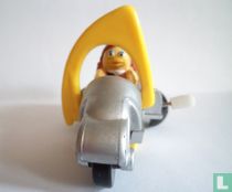 Birdie in silver tricycle