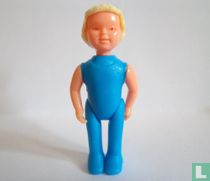 Meisje in blauw pak