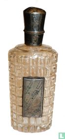 Antiek kristallen parfumflesje met zilveren dop