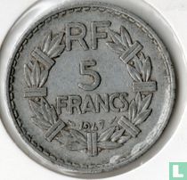 Frankrijk 5 francs 1947 (aluminium - zonder B, 9 geopend)