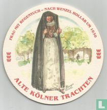 Frau mit regentuch