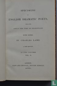 Englisch Specimens of Dramatic Poets, who lived about the time of Shakespeare. With Notes.