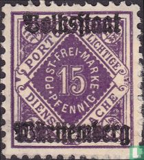 Surcharge "Volksstaat Württemberg"