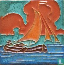 Tjalk ( bruin  groene lucht )