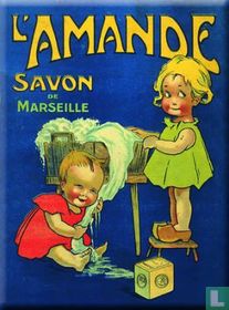 L'Amande Savon - brocante reclamebord van blik