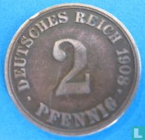 Duitse Rijk 2 pfennig 1908 (A)