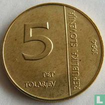 Slovenia 5 tolarjev 1994 "50th anniversary Monetary Institute of Slovenia"