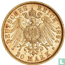 Württemberg 20 mark 1894
