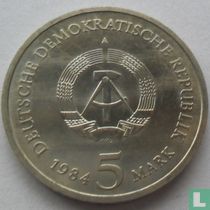 DDR 5 Mark 1984 "Leipzig old city hall"