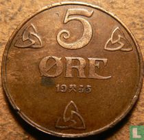 Norvège 5 øre 1935