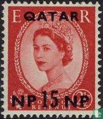 Koningin Elizabeth II met opdruk