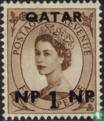 Koningin Elizabeth II met opdruk