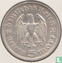 German Empire 5 reichsmark 1935 (G) for sale