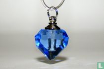 Ashanger,rijstkorrelhanger van kristal met 925 Zilveren ketting