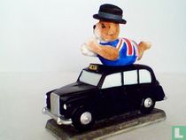 Winston unterwegs auf ein schwarzes Taxi