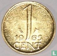 Nederland 1 cent 1965 verguld