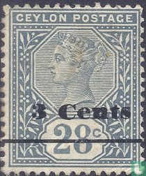 Koningin Victoria met opdruk