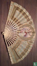 Classic Art Nouveau (1895/1900) fan with lyric female figure
