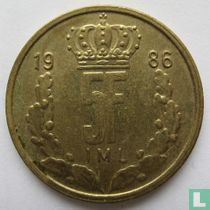 Luxemburg 5 Franken 1986 (breiten Rand und grossere Krone)