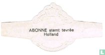 Reclamebanden Abonné (ongenummerd, zwarte lijnen, stemt tevrêe Holland) sigarenbandjes catalogus