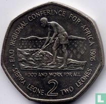 Sierra Leone 2 leones 1976 "FAO - Regional Conference for Africa"
