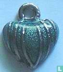 Herz silberfarben mit Emaille türkis