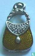 Handtasche silberfarben mit Emaille gold