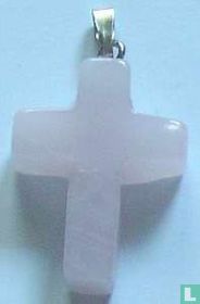 Anhänger "Kreuz" Rosenquarz