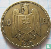 Roemenië 10 lei 1930 (geen muntteken)