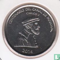 Panama ½ balboa 2014 "100th Anniversary of the Panama Canal"