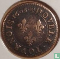 Frankrijk double tournois 1608 (A)