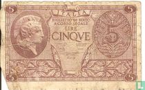 Italië 5 Lire (31b) 1944 kopen