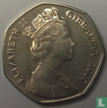 Gibraltar 50 pence 2007 "British capture of Gibraltar in 1704"